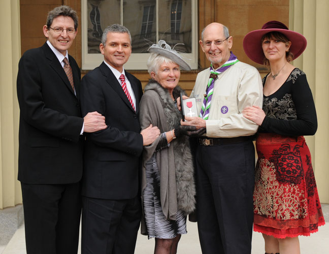 Tony with his family after being awarded the MBE
